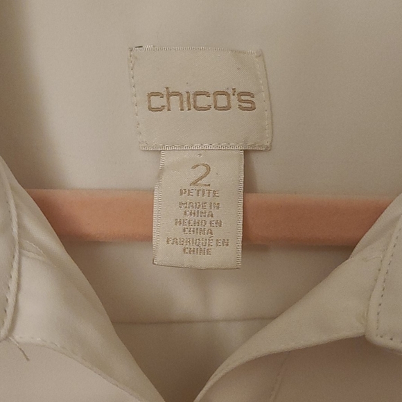 Off White Chico's Blouse Size 2P - Picture 2 of 6